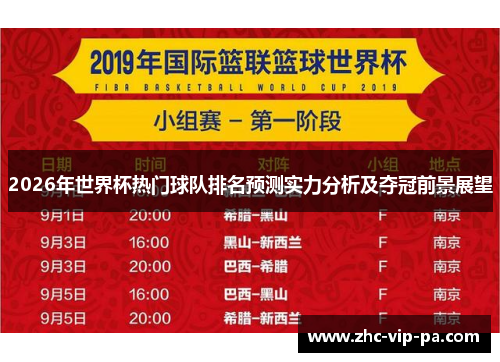 2026年世界杯热门球队排名预测实力分析及夺冠前景展望